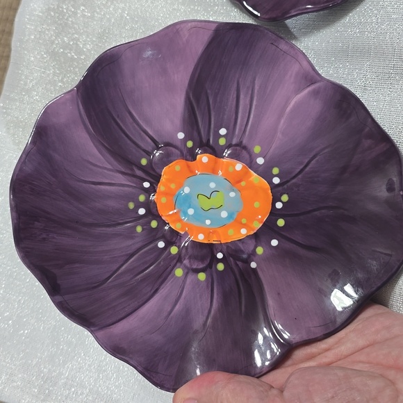 Laurie Gates Other - Laurie Gates Chloe Design Purple Floral Decorative Small Plate Set Of Two